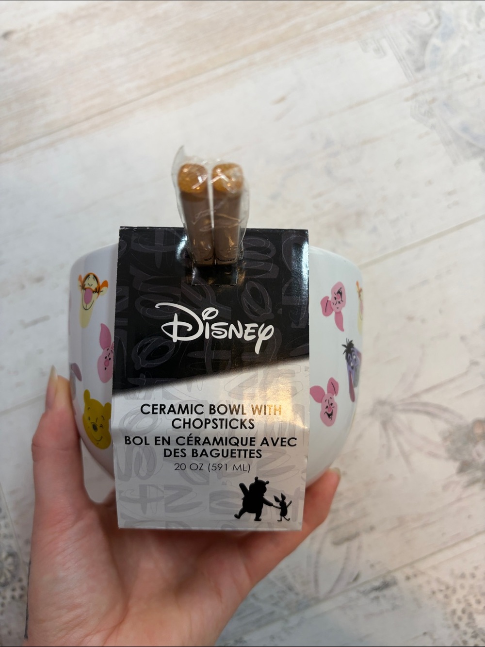 Disney Winnie The Pooh Ramen Ceramic Bowl with Chopsticks